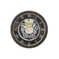 Monarch Specialties Clocks 20" Round Wall Clock - Brown -Trendy and stylish 20" round wall clock in a sleek dark brown finish with a unique moving gear mechanism design at its center
