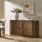 Modway Radcliffe 63" Curved Fluted Sideboard Buffet Cabinet - Walnut-Adjustable Interior Shelves