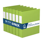 Davis Group Premium Economy Binder - D Ring - 1.5" - Lime Green - 6 Pack-3 Ring Binder