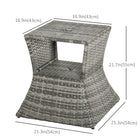 Outsunny - Table basse d’extérieur en rotin osier, gris mélangé-Rotin en résine PE tressé à la main et résistant aux intempéries