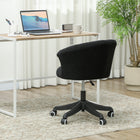 Vinsetto Fluffy Armless Office Chair with Adjustable Height - Black-Assembly required