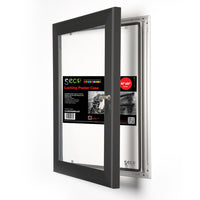 SECO Lockable Indoor/Outdoor Poster Frame Case - Black - 40" x 60"-A lockable indoor or outdoor waterproof case to display posters, pictures, and notices - can be used indoors and outdoors