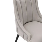 Manhattan Comfort Eda 22.83" Modern Leatherette and Velvet Upholstered Dining Chair - Grey - Set of 2-Unique Beautiful Vertical Stitched Upholstered Design with Lower Back Wrap