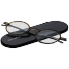 ThinOptics Reader with Universal White Pod - 2.5 - Black-Includes the Milano companion case, featuring an exterior of brushed aluminum anodized in black, an interior of polycarbonate & ABS with soft touch paint, and a magnetic locking mechanism.