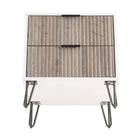 Manhattan Comfort DUMBO 20.07" Modern 2-Drawer Nightstand - White/Rustic Grey-10