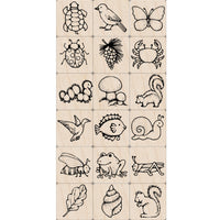 Hero Arts Ink 'n' Stamp Nature Stamps - Set of 18-18 mini wood stamps