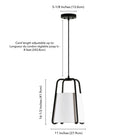 Hudson&Canal Marduk 11" Wide Pendant with Fabric Shade - Blackened Bronze/White-Clean with a soft, dry cloth and no harsh chemicals or abrasive cleaning materials