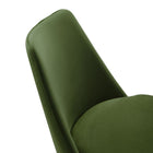Modway Lippa Swivel Dining Performance Velvet Side Chair - White Moss Green-9