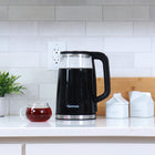 Kenmore Double-Walled Glass Electric Kettle - 1.7 L - Black-Touch-activated controls with large digital display