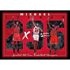 Frameworth Michael Jordan 6-Time NBA Champion Chicago Bulls Memorial - Framed Print - 27.5" W x 38.5" H-Officially licensed by the NBA featuring Michael Jordan and the Chicago Bulls six-time NBA Championship legacy spanning 1991 through 1998 - the greatest dynasty in modern basketball history