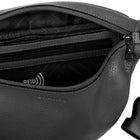CHAMPS Onyx Collection Leather Waistpack - Black-Back zipper