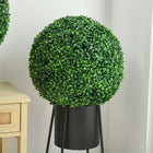 HOMCOM - Boules topiaires artificielles en buis 15,7 po - vert - lot de 2-Artificiel, garantissant une beauté toute l’année sans entretien 