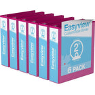 Davis Group Easyview Premium Binder - Round Ring - Customizable - 2" - Pink - 6 Pack-3 Ring Binder