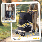 PawHut - Poussette pour chien à pliage en un clic, poussette pour animal avec porte-gobelet, 4 roues, transport de voyage avec freins, noir-Coussin amovible pour divers besoins 