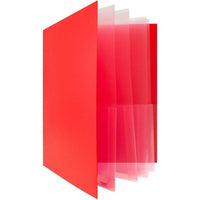 JAM Paper - Chemises multi-poches en plastique robuste - organiseur à 10 pochettes - rouge - Paquet de 3-Dossiers à poches multiples avec sections de poche intérieures | La couleur rouge