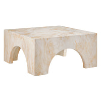 Modway Valen Indoor/Outdoor Patio Arched Concrete Coffee Table - Honey Onyx-Unique Arched Design