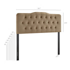 Modway Annabel Stain-Resistant Performance Velvet King Headboard - Taupe-Diamond Button Tufting
