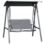 Outsunny - chaise balançoire de patio 2 places avec auvent réglable et cadre en acier résistant aux intempéries-Banc balançoire conçu pour que deux personnes puissent s’asseoir confortablement
