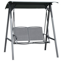 Outsunny - chaise balançoire de patio 2 places avec auvent réglable et cadre en acier résistant aux intempéries-Banc balançoire conçu pour que deux personnes puissent s’asseoir confortablement
