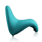 Manhattan Comfort - MoMa fauteuil d’appoint moderne 32,3" en mélange de laine et tissu, bleu sarcelle-Cadre en métal avec 3 pieds géométriques