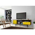 Manhattan Comfort Liberty MDP and MDF 70.86"W TV Stand, Rustic Brown and Yellow (202AMC94)-Upon Assembly, Measures: 70.86 in. Length, 26.57 in. Height, 15.19in. Depth.