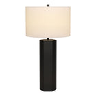 Hudson&Canal - Lampe de table Warren de 69 cm de haut avec abat-jour en tissu, - Bronze noirci/blanc-Associé à un abat-jour en tissu tambour blanc