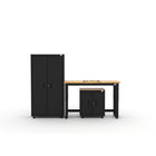 Cat RTA Garage Storage Cabinetry 3-Piece Set with 1 Locker, 1 Base and 48" Workbench-3-Piece Cabinet & Workbench Set: 36" Heavy-Duty Locker, base cabinet, paired with a 48″ workbench deliver practical storage and workspace in a compact footprint.