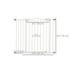 PawHut 31" H Dog Gate with Double Locking Door - White-Door can be set to open both directions or locked to a side 