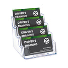 Deflecto Business Card Holder - 4 Compartments - Clear-Four compartments