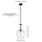 Hudson&Canal - Suspension Verona de 28 cm de large avec abat-jour en verre, - Bronze noirci/grainé-8