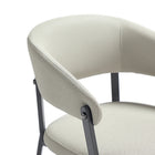 Manhattan Comfort - Chaise de salle à manger moderne Belle 22,4 po en similicuir texturé, rembourrée - Avoine-Le dossier incurvé enveloppant ouvert offre un soutien ergonomique