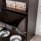 PawHut Pet Feeder Station Storage Cabinet and Container - Coffee-Colour: Coffee 