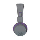 JLAB JBuddies Studio Wireless On-Ear Kids Headphones - Grey/Purple-Stainless steel headband with plush memory foam cushion