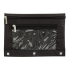 Pep Rally 3 Ring Mesh Binder Pouch - Black-Binder pouch designed to store school essentials like pencils, erasers, and rulers