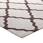 Modway Marja Moroccan Trellis Area Rug - 8 ft W x 10 ft L - Brown/Grey-100% Polyester Microfiber