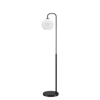 Hudson&Canal Harrison Arc Floor Lamp with Glass Shade - Blackened Bronze/White Milk-Modern and contemporary design for your living room, office space, bedroom, or reading nook