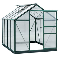 Outsunny - serre en polycarbonate - 6 pi x 8 pi x 6,6 pi - vert-Alliage d’aluminium de haute qualité et panneau PC dans une construction solide  
