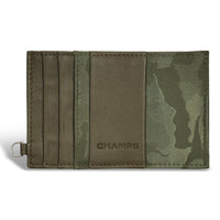 Champs - Porte-cartes Slim en Cuir Camouflage - Vert-Étui à cartes en cuir dans une boîte cadeau
