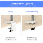 ShoppingAll SA-D285 Adjustable Dual Monitor Standing Mount for Monitors Up To 32" - White-5