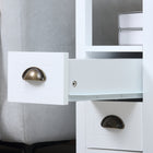 HOMCOM Slim End Table with 2 Drawers and Storage Shelf - White-Material: MDF 