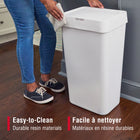 Rubbermaid 12.2 Gallon Touch Top Trash Can - White -Contemporary Touch-Top Lid: Designed to fit perfectly in modern spaces, while concealing waste and odors