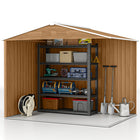 Outsunny 8' x 6' Outdoor Storage Shed - Dark Brown-Four ventilation slots to keep the interior cool and airy
