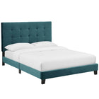 Modway Melanie Tufted Button Upholstered Performance Velvet King Platform Bed - Sea Blue-Durable Stain-Resistant Fabric