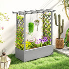 Outsunny Raised Garden Bed with Trellis with Hanging Roof & Drainage Holes-2 trellises enhance support for climbing plants
