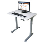 Victor - Bureau debout electrique compact reglable en hauteur, 3' de large, blanc-9