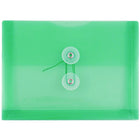JAM Paper Enveloppes en plastique avec index et fermeture à bouton et ficelle, 5 1/2 x 7 1/2 po, vert, 24/paquet-Vert