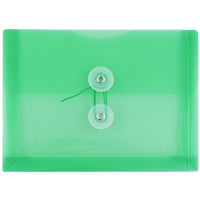 JAM Paper Enveloppes en plastique avec index et fermeture à bouton et ficelle, 5 1/2 x 7 1/2 po, vert, 24/paquet-Vert