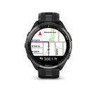 Garmin - Forerunner 965, lunette en titane DLC gris carbone avec boîtier noir et bracelet en silicone noir/gris poudre-Planifiez une strategie de course avec des entraînements quotidiens personnalises en fonction de la course et du parcours que vous saisissez dans l'application Garmin Connect, puis affichez le widget de course sur votre montre ; les entraînements quotidiens suggeres s'adaptent apres chaque course pour correspondre à la performance et à la recuperation