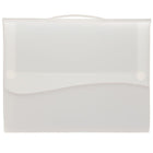JAM Paper Plastic Portfolio with Two Button Waved Snap Closure - 12 x 9 1/2 x 2 - Clear-Our portfolios are made from high quality durable plastic