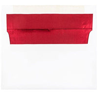 JAM Paper A9 Foil Lined Invitation Envelopes - 5.75" x 8.75" - White with Red Foil - 50 Pack-Colour: White with Red Foil Lining, Foil gives envelope natural looking shine